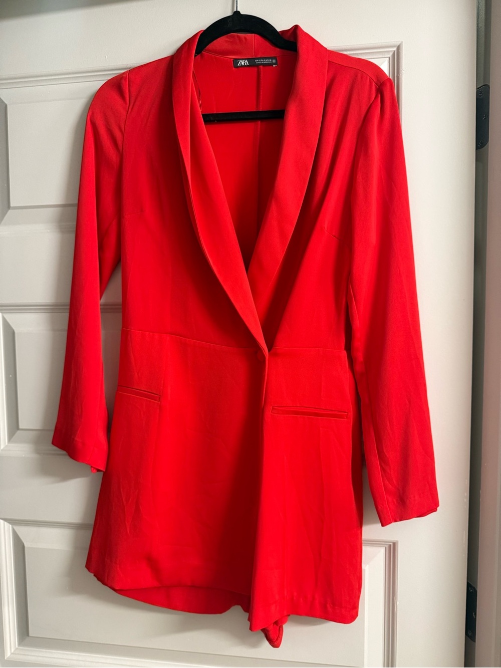 Zara Red Longline Blazer Romper